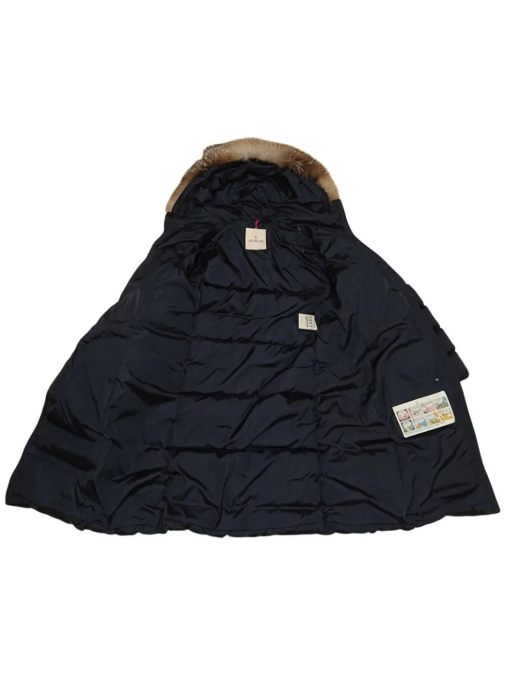 Moncler Khloe Down Coat Navy Fur Belt Included 4